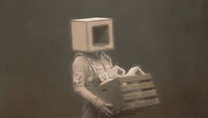 Preview wallpaper man, cube, box, fantasy, art