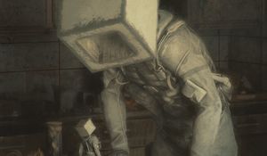 Preview wallpaper man, cube, fantasy, art