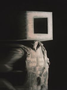 Preview wallpaper man, cube, fantasy, dark