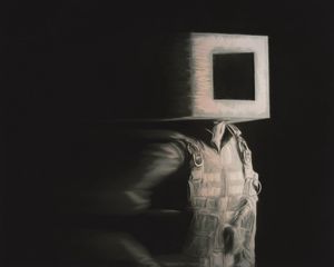 Preview wallpaper man, cube, fantasy, dark