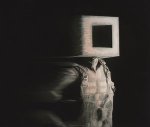 Preview wallpaper man, cube, fantasy, dark