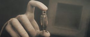 Preview wallpaper man, cube, fingers, hand, art