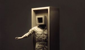 Preview wallpaper man, cube, hand, art