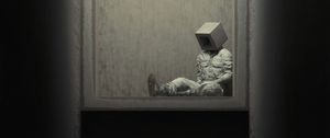 Preview wallpaper man, cube, pose, window, art