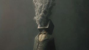 Preview wallpaper man, cube, smoke, fantasy, art