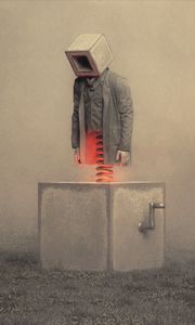 Preview wallpaper man, cube, spring, art, fantasy