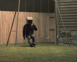 Preview wallpaper man, cube, swing, fantasy, art