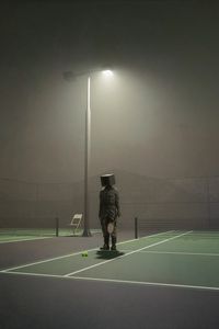 Preview wallpaper man, cube, tennis, sports, alone, art