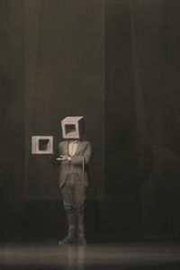 Preview wallpaper man, cubes, cane, fantasy, art