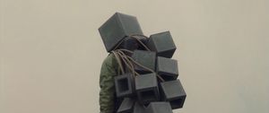 Preview wallpaper man, cubes, water, art