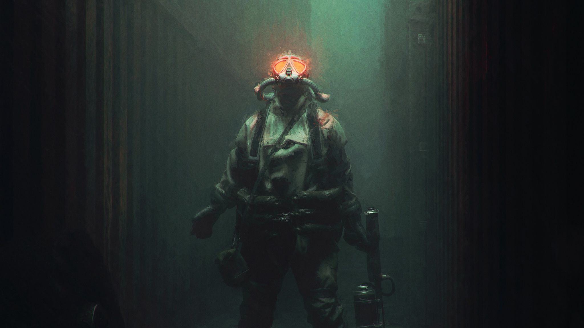 Download wallpaper 2048x1152 man, diver, underwater, art ultrawide ...