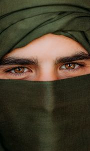 Preview wallpaper man, eyes, mask, face, glance