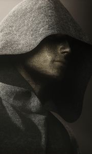 Preview wallpaper man, face, hood, art