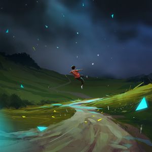 Preview wallpaper man, flight, magic, road, art