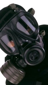 Preview wallpaper man, gas mask, face, mask