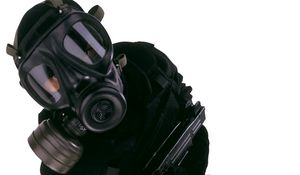 Preview wallpaper man, gas mask, face, mask