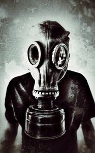 Preview wallpaper man, gas mask, mask, photoshop, spots