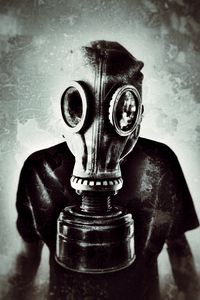 Preview wallpaper man, gas mask, mask, photoshop, spots