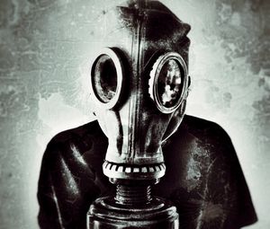 Preview wallpaper man, gas mask, mask, photoshop, spots