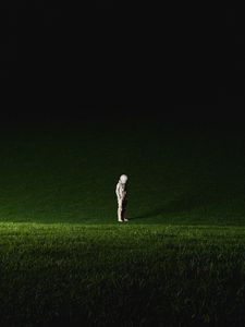 Preview wallpaper man, grass, field, lawn, art