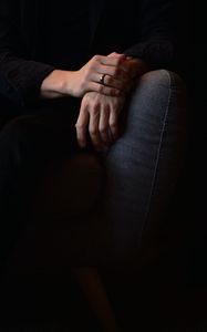 Preview wallpaper man, hands, ring, dark