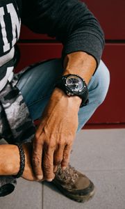 Preview wallpaper man, hands, watch, bracelet
