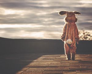 Preview wallpaper man, hare, alone