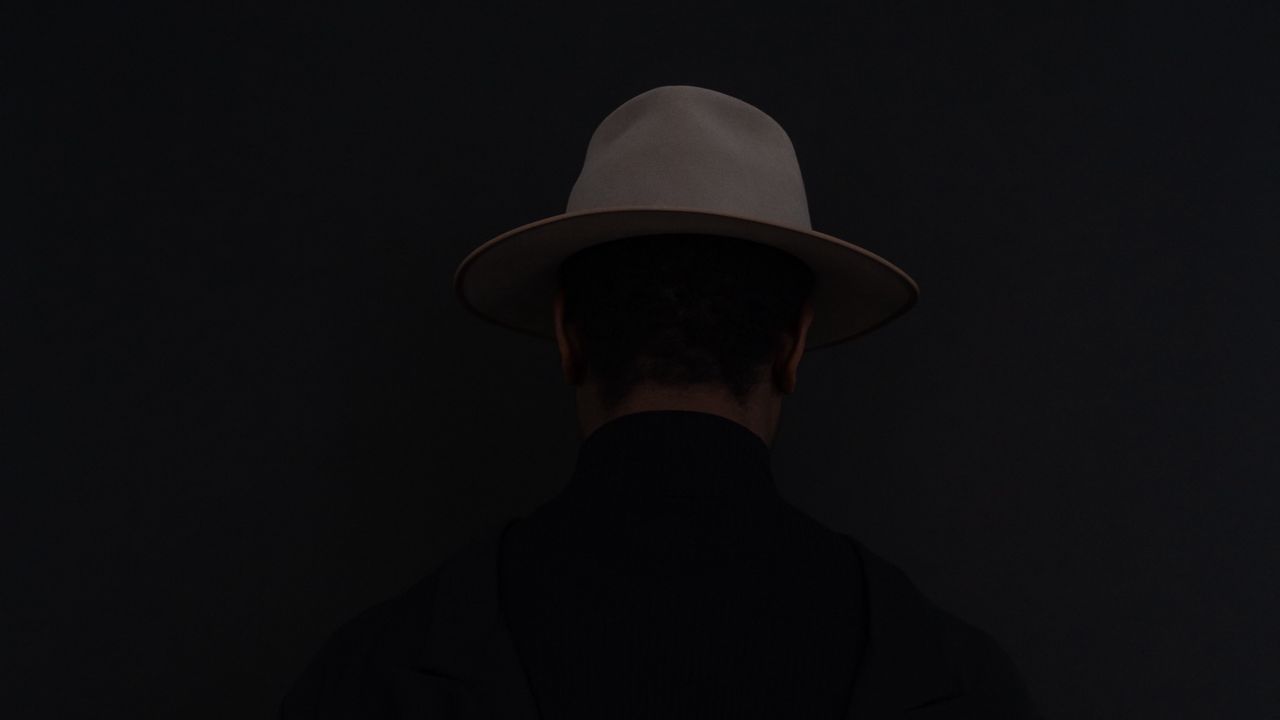 Wallpaper man, hat, dark