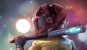 Preview wallpaper man, helmet, bit, art