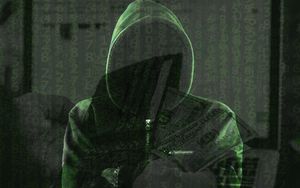 Preview wallpaper man, hood, anonymous, matrix, hacker