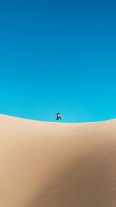 Preview wallpaper man, jump, desert, sand