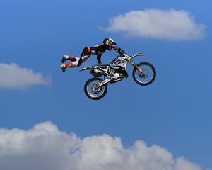 Preview wallpaper man, jump, motocross, motorcycle