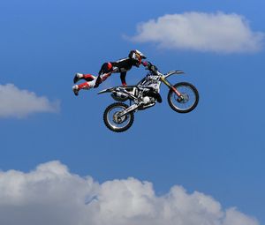 Preview wallpaper man, jump, motocross, motorcycle
