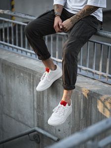 Preview wallpaper man, legs, style, sneakers, tattoo