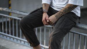 Preview wallpaper man, legs, style, sneakers, tattoo