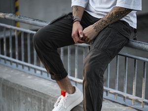 Preview wallpaper man, legs, style, sneakers, tattoo