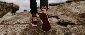 Preview wallpaper man, legs, walk, rocks