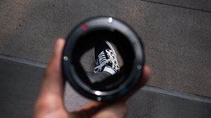 Preview wallpaper man, lens, sneakers, distortion