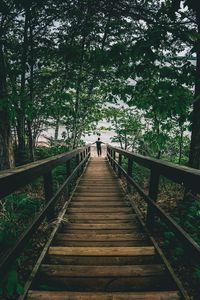 Preview wallpaper man, loneliness, alone, stairs, coast