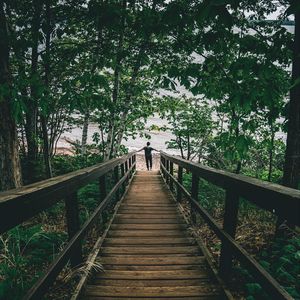 Preview wallpaper man, loneliness, alone, stairs, coast