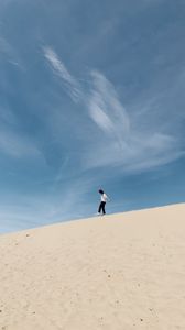 Preview wallpaper man, loneliness, alone, sand, slope