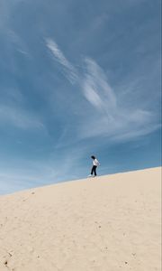 Preview wallpaper man, loneliness, alone, sand, slope