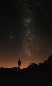 Preview wallpaper man, loneliness, alone, lantern, night