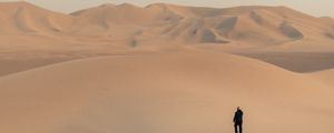 Preview wallpaper man, loneliness, alone, desert, dunes