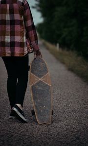 Preview wallpaper man, longboard, sneakers, hipster, style