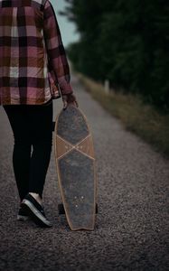 Preview wallpaper man, longboard, sneakers, hipster, style