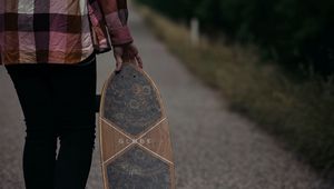 Preview wallpaper man, longboard, sneakers, hipster, style