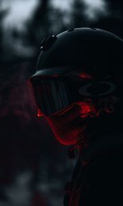 Preview wallpaper man, mask, backlight, dark