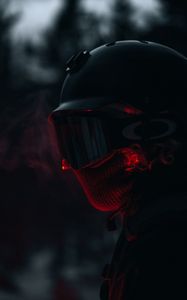 Preview wallpaper man, mask, backlight, dark