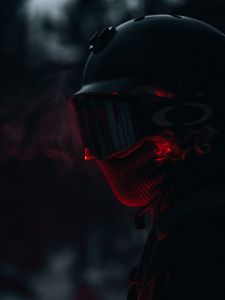 Preview wallpaper man, mask, backlight, dark